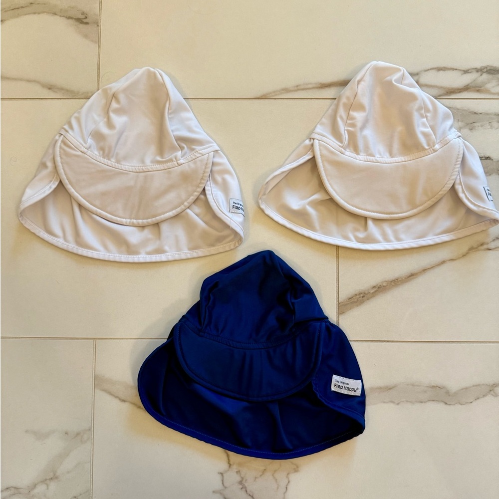 Flap Happy Kids Swim Hat (White Large)